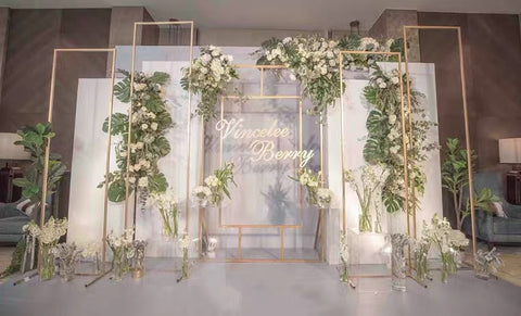 Set of 5 Gold Metal Backdrop Stand