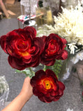 Burgundy Single stem Ranunculus artificial flower - Richview Glass Wedding Supplies