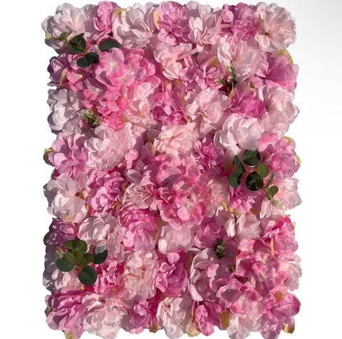 Backdrop Panel Roses Hydrangea Mat pink Artificial Flower Wall