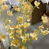 Yellow oncidium orchid silk flower (White)