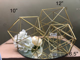 Geometric 10" Planter Glass Hexagon Ball Terrarium frame (Gold) No glass