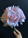 Moist Touch Real Touch Open Rose Bouquet Light Pink