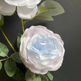 2 head Light Ice Blue Puffy Rose Spray