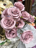 Mauve Artificial Diamond Rose Bunch 10 head