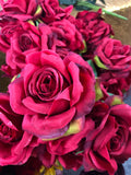 7 head Red Sweet Rose Artificial flower - Richview Glass Wedding Supplies