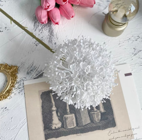 White pom for Wedding home decor allium large