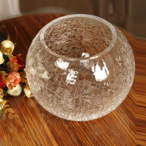 8" Crackled Fish Bowl Vase Christmas decor XD1232C