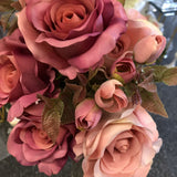 New fall color mixed hot pink Roses Artificial Flower R147