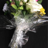 21”x21” cellophane (pk of 50) Fresh Flower Wrapping Paper matte finish white with black trim