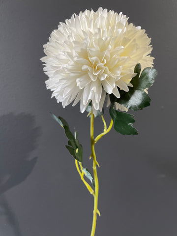 Big White/cream Pom Artificial Filler Flower