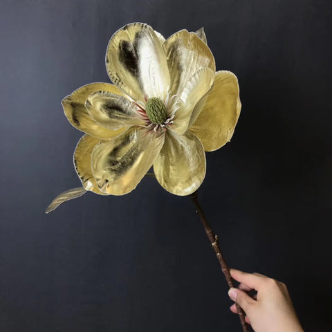 Gold Artificial Flower Magnolia Large