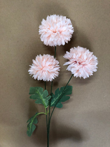 New light pink Pom Artificial Filler Flower 3 head spray