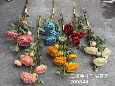 Handtied Ranunculus bunch artificial wedding decor (6xMini Silk flower)
