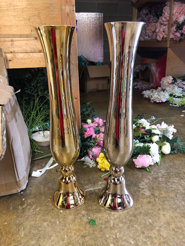 Yellow Gold 30" Reversible Tall Vase MV493 Slim