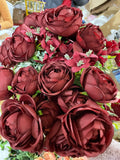 Burgundy 12 head Austin ROSE BUNCH