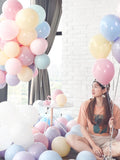 Mint blue pink purple 100 pcs Mix Pastel color double layer balloon baby shower