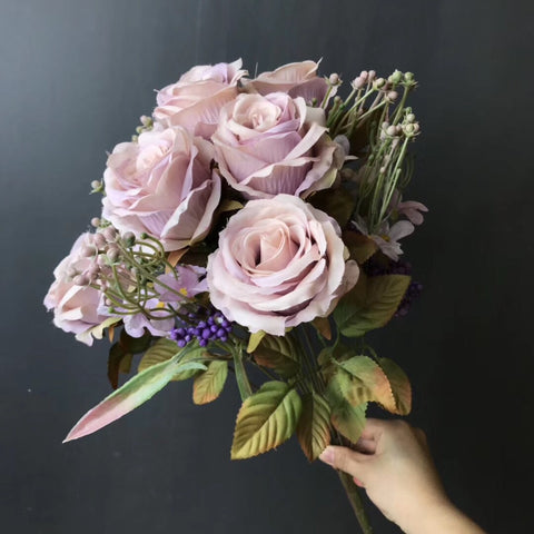 Lilac ROSE BUNCH With fillers