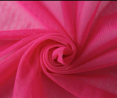 Hot pink tulle fabric per meter