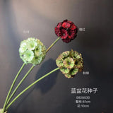 Light green Scabiosa Pod Artificial Filler Flower pom