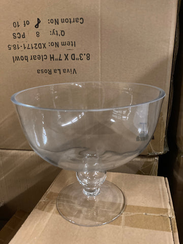 Clear Bowl Glass Bowl Vase 8.3”x7”H bowl Vase