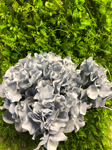 Artificial Flower Dusty Blue Hydrangea Bunch 6 head silk - Richview Glass Wedding Supplies