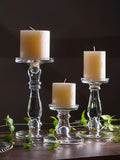 New Glass CANDLEHOLDER set of 3