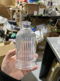 Roman Striped Crystal vintage Bud vase 5.1” H wedding centerpiece