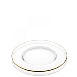12.5" Clear Glass Charger Plate gold rim