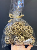 Dried Wicker Rattan Ball Natural Color (bag of 8)