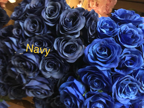 Navy blue Artificial Flower Rose Bunch with leaf 18 head (Navy Blue)