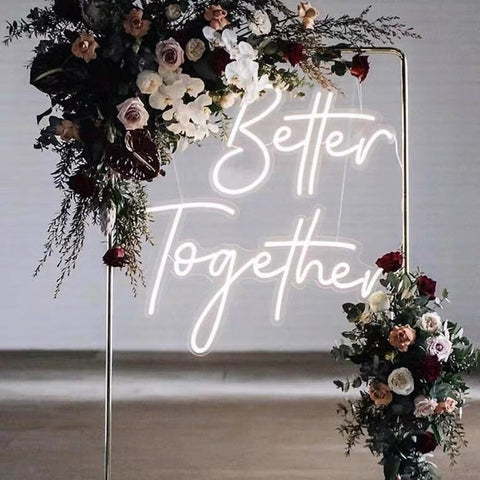 Cold White LED Sign Better Together 24”x24” 2 piece