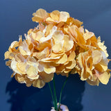 Artificial Flower Orange Hydrangea Bunch 5 head silk