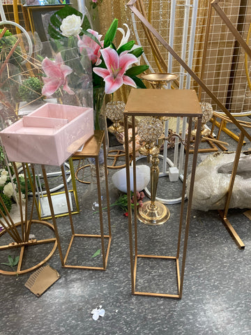 Rectangular Decorative Stand Modern Rectangular Stand yellow Gold with surface Geometric 32