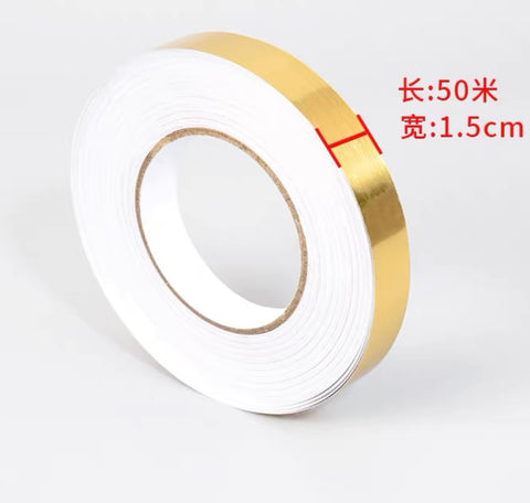 Gold Tape 50 meter 1.5 cm wide