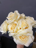 7 head light yellow Sweet Rose Artificial flower