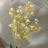 Yellow oncidium orchid silk flower (White)