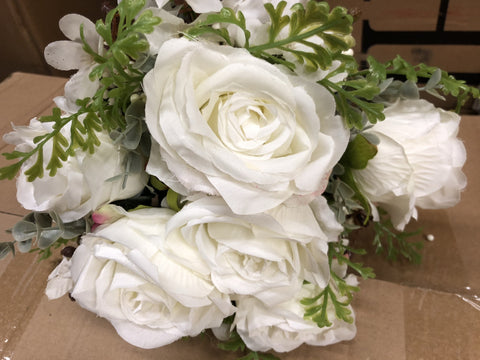 Cream Roses with filler Artificial Flower - Viva La Rosa