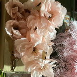 Blush Pink 3 head PEONIES PEONY single Spray stem