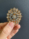 Gold Diamond Rhinestone Brooch 1.5”-2” (m)