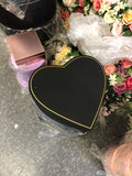 Black heart shape Cardboard box with gold edge For fresh or preserved Flowers