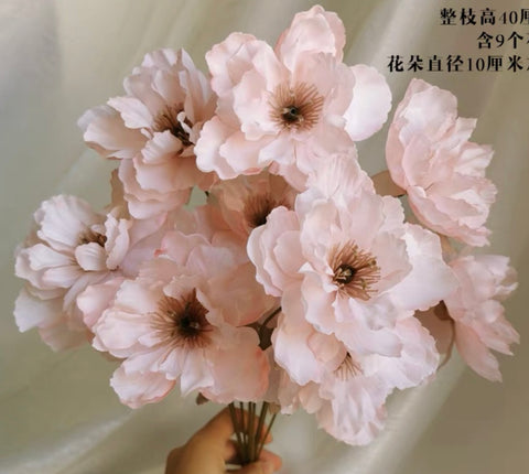 9 HEAD PEONIES PEONY BUNCH (PINK)