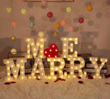 Warm White LED Standing Sign MARRY ME