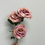 Purple pink Curly edge Rose Spray 2 heads