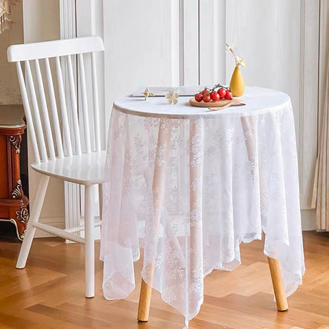 White French Lace 57”x57” square for overlay tablecloth