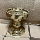 New Gold Glass CANDLEHOLDER GLASS vase 3.5”Hx3"D