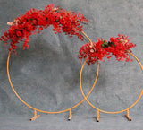 Gold metal backdrop Stand Single hoop Round 60”h