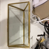 GEOMETRIC 7”h Triangonal Pyramid VASE(Gold)