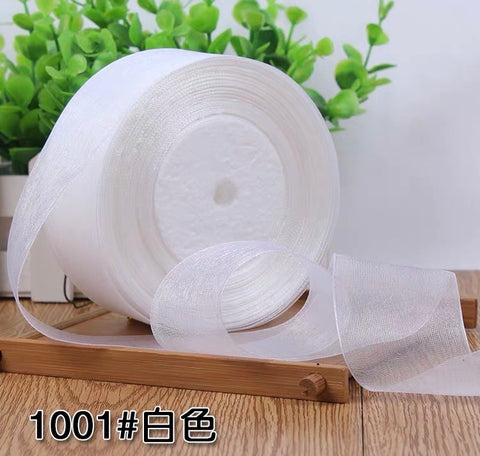 Sheer ribbon roll( 3.8-4 cm/1.5" ) (White)