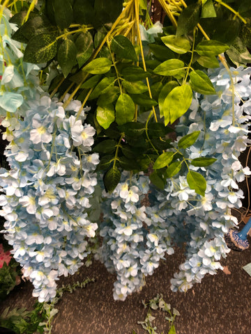 Hanging artificial FLOWER LONG GARLAND WISTERIA Blue