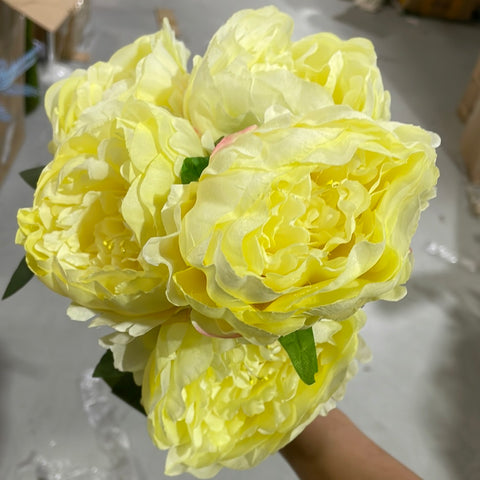 Yellow 5 Head Peony bunch